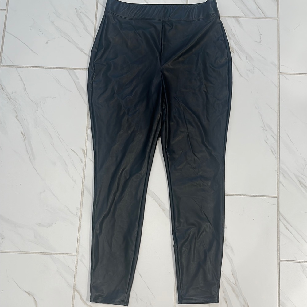 Express Black Faux Leather leggings